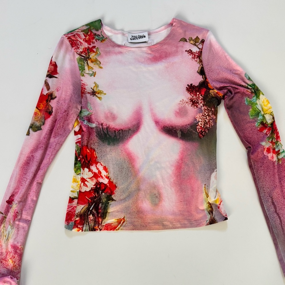 Jean Paul Gaultter Pink Floral  Long Sleeve Top